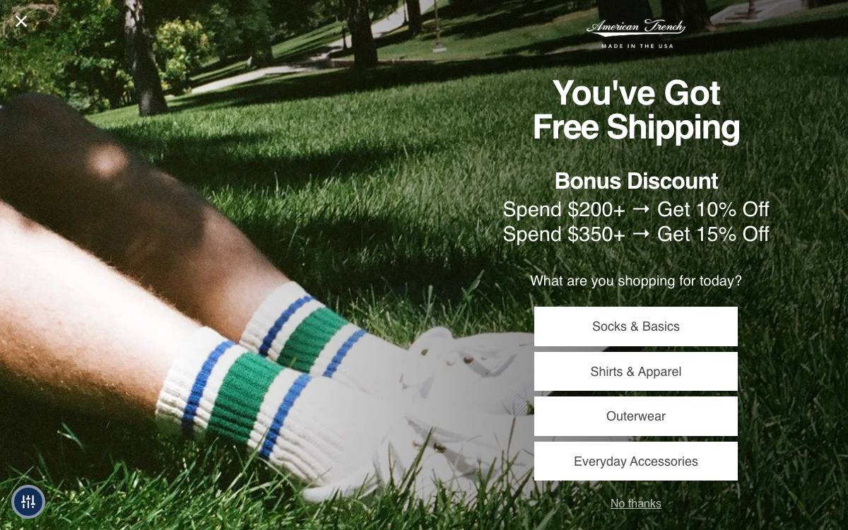 Screenshot of the website reached at americantrench.com