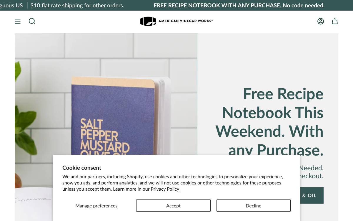 Screenshot of the website reached at americanvinegarworks.com
