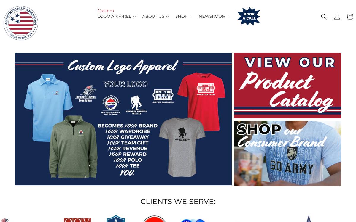 Screenshot of the website reached at authenticallyamerican.us