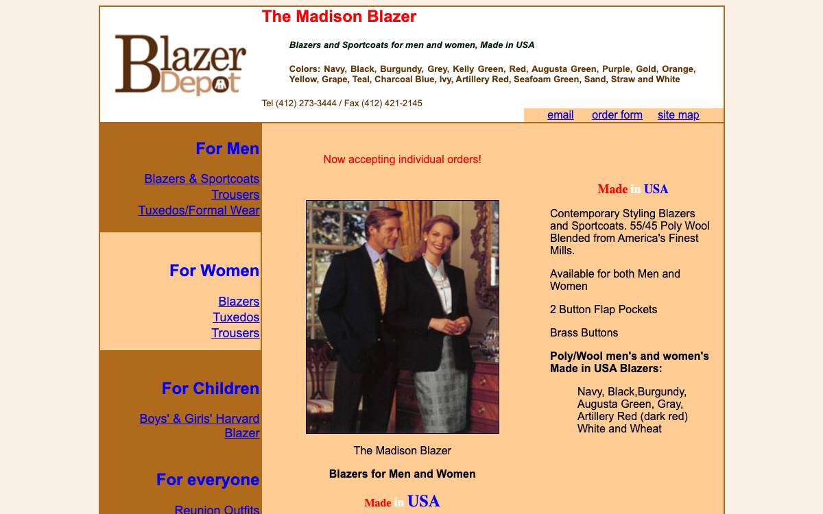 Screenshot of the website reached at blazerdepot.com