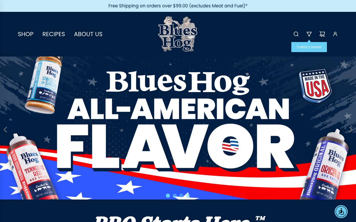 Screenshot of the website reached at blueshog.com