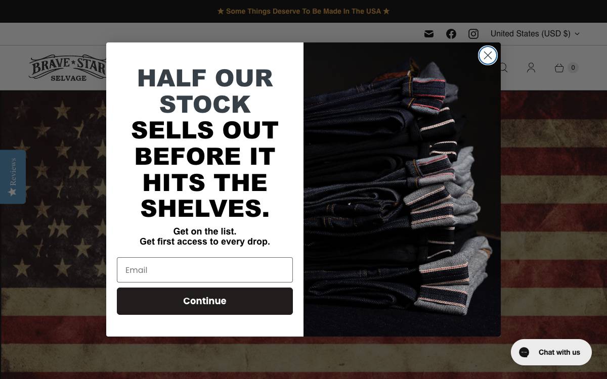 Screenshot of the website reached at bravestarselvage.com
