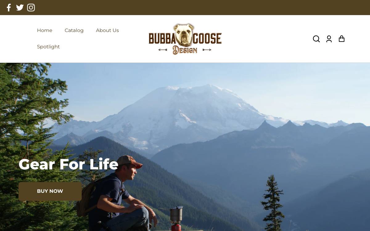 Screenshot of the website reached at bubbagoosedesign.com
