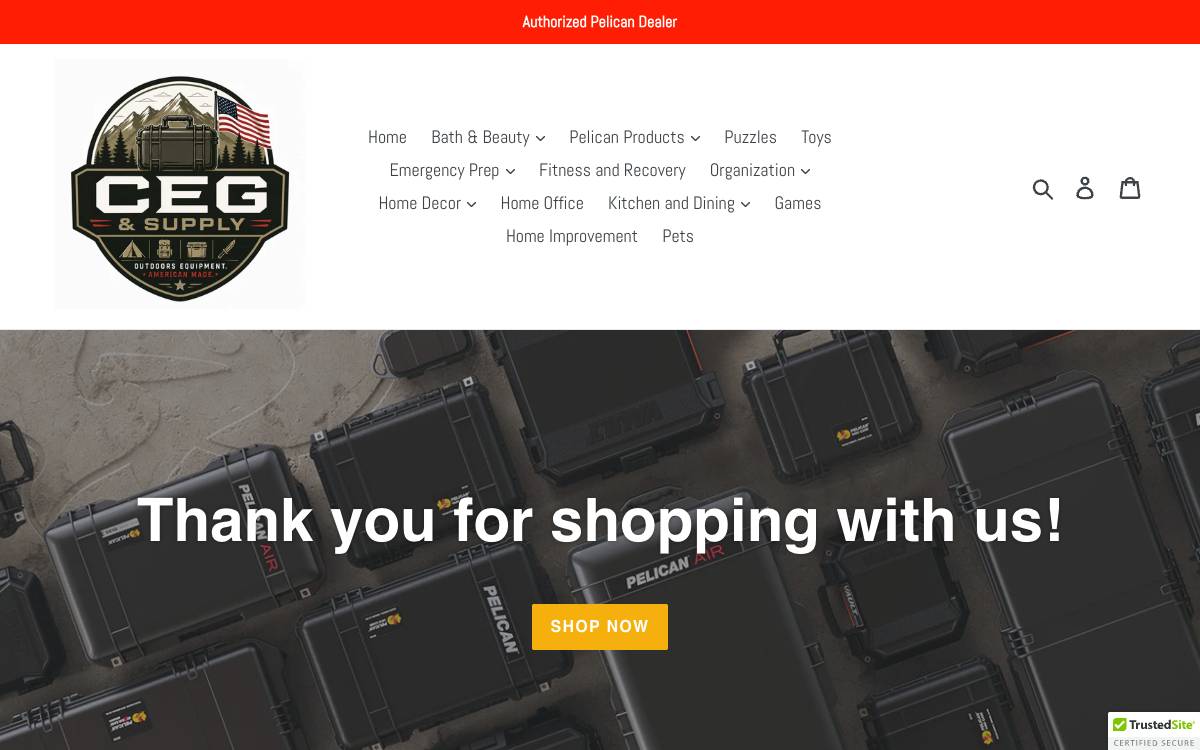 Screenshot of the website reached at cegsupply.com