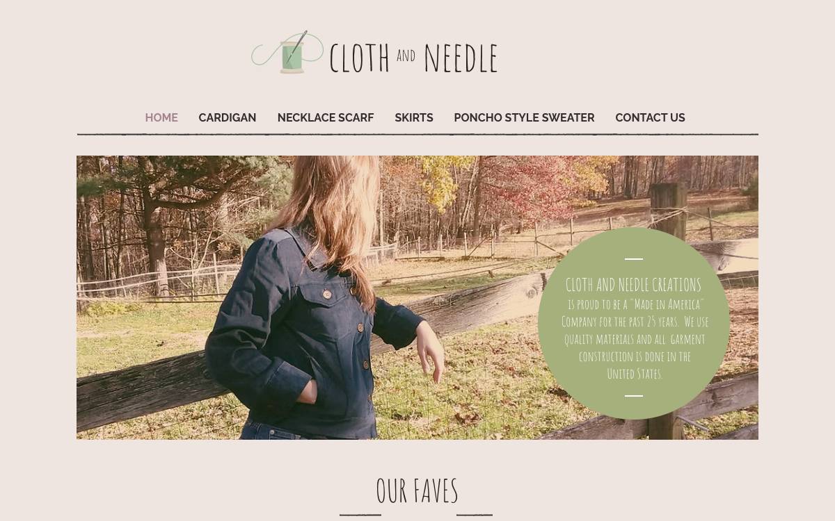 Screenshot of the website reached at clothandneedle.com