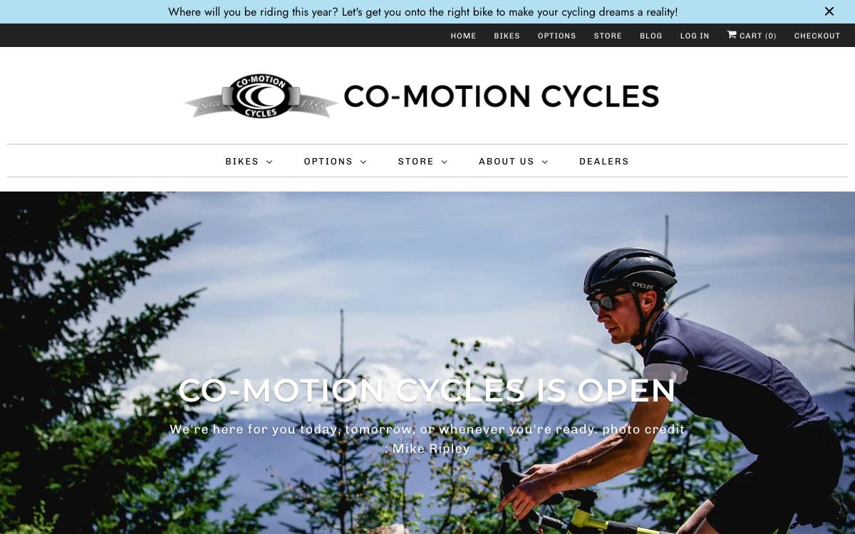 Screenshot of the website reached at co-motion.com