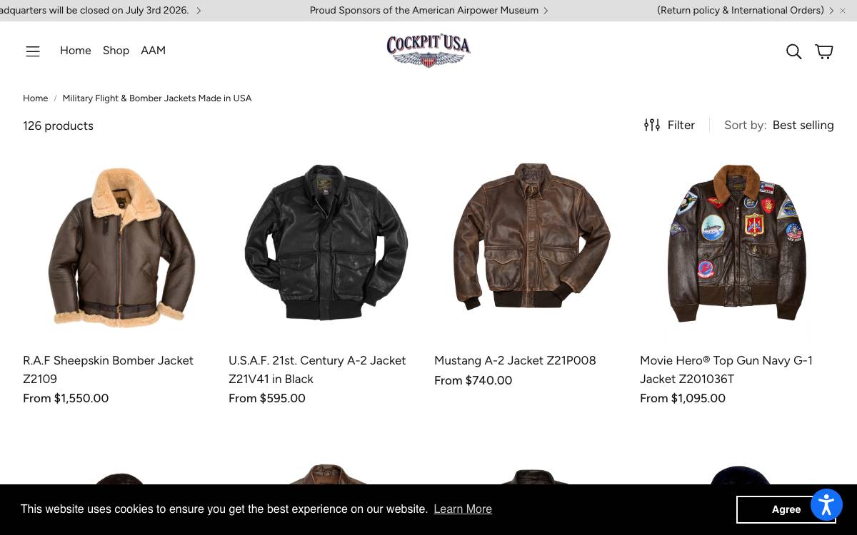 Screenshot of the website reached at cockpitusa.com