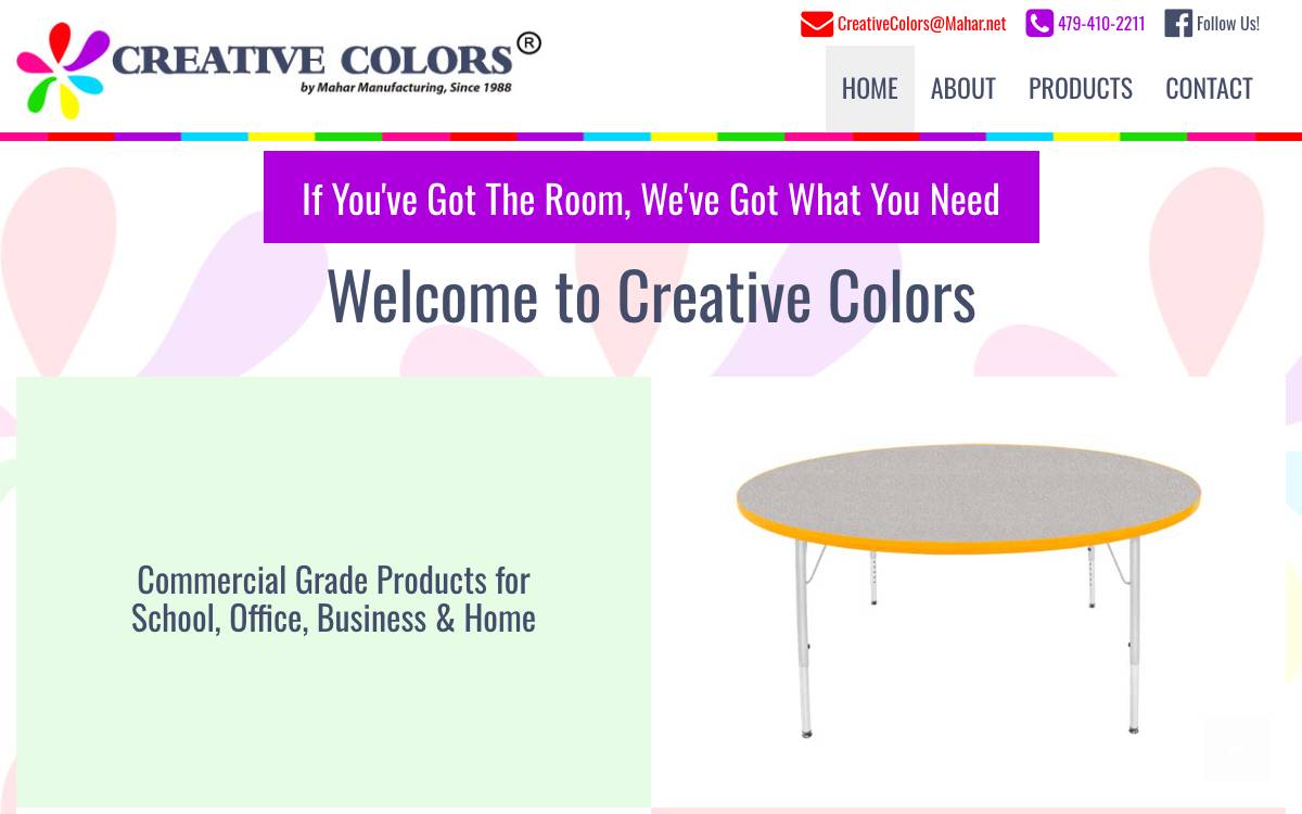 Screenshot of the website reached at creativecolors.net