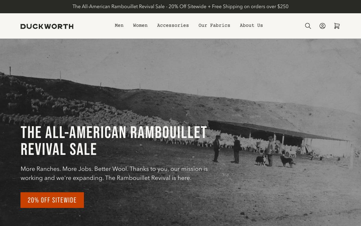 Screenshot of the website reached at duckworthco.com