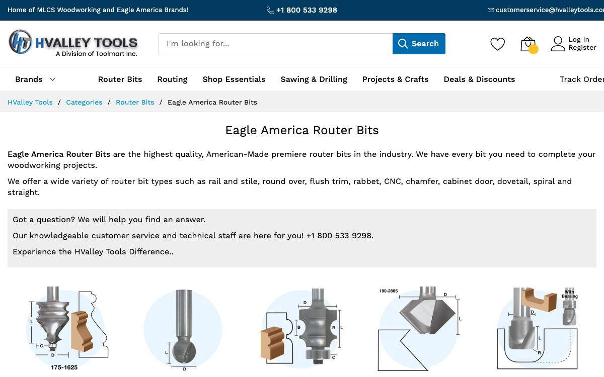 Screenshot of the website reached at hvalleytools.com