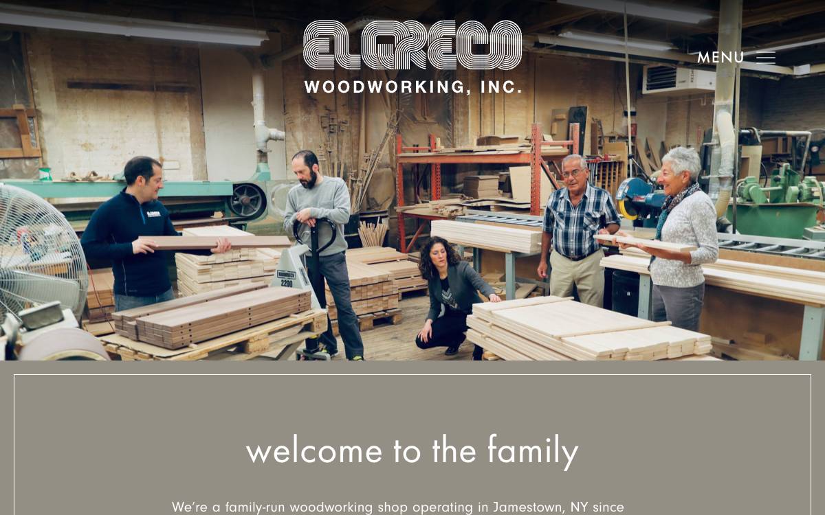 Screenshot of the website reached at elgrecofurniture.com