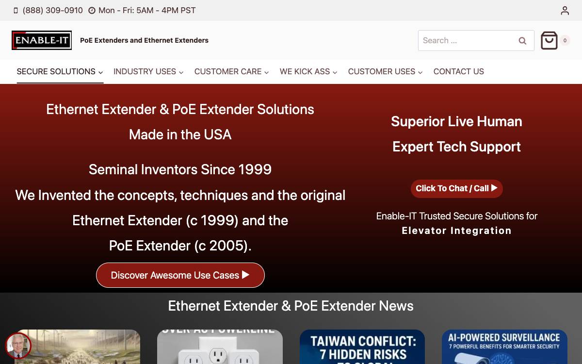 Screenshot of the website reached at enableit.com