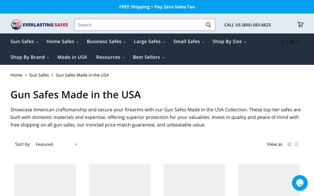 Screenshot of the website reached at everlastingsafes.com