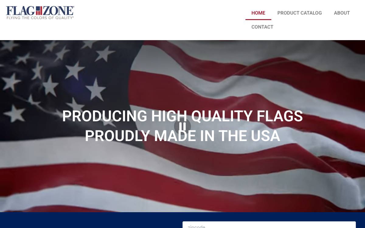 Screenshot of the website reached at flagzone.com