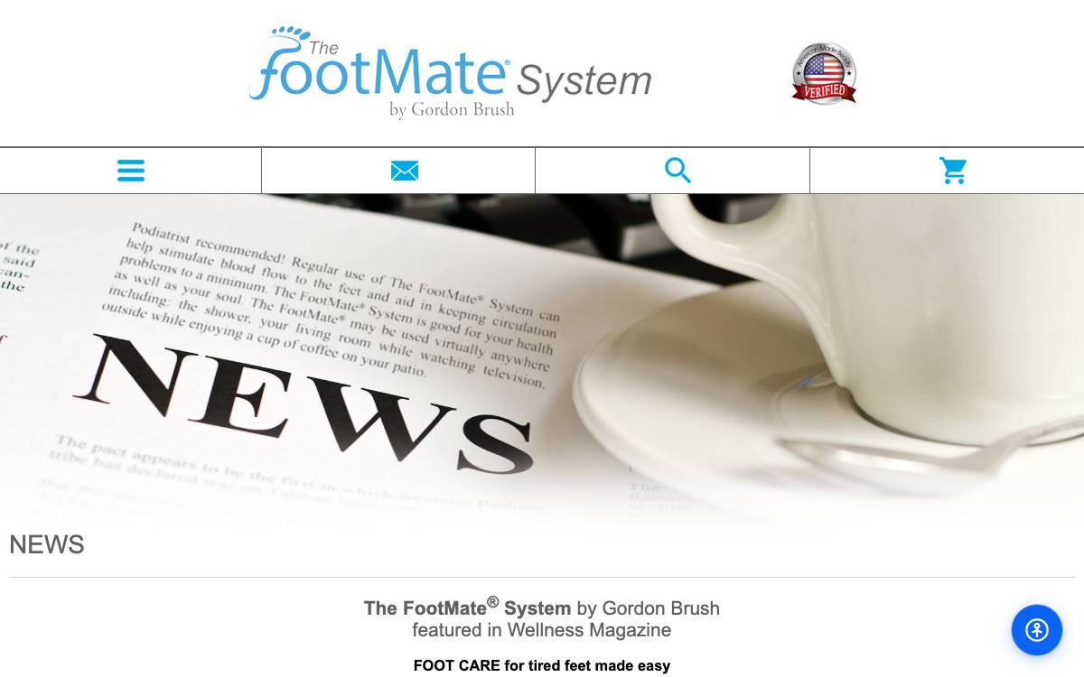 Screenshot of the website reached at footmate.com