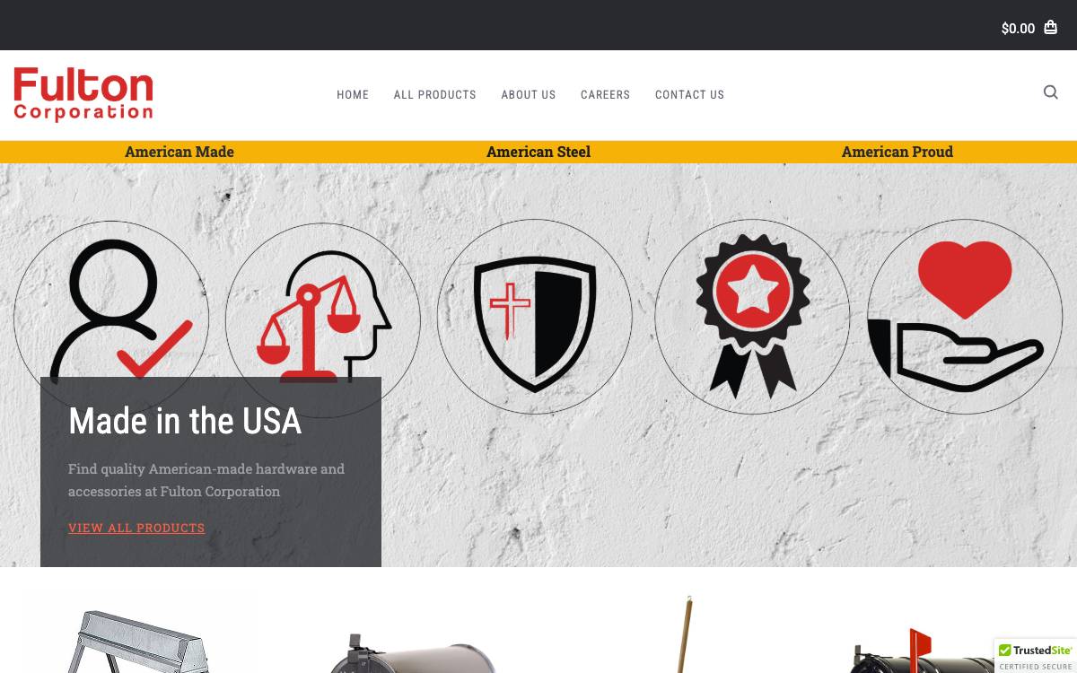 Screenshot of the website reached at fultoncorp.com