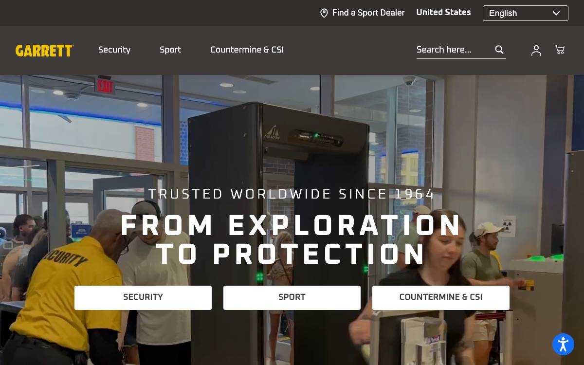 Screenshot of the website reached at garrett.com