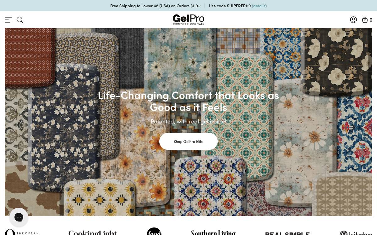 Screenshot of the website reached at gelpro.com