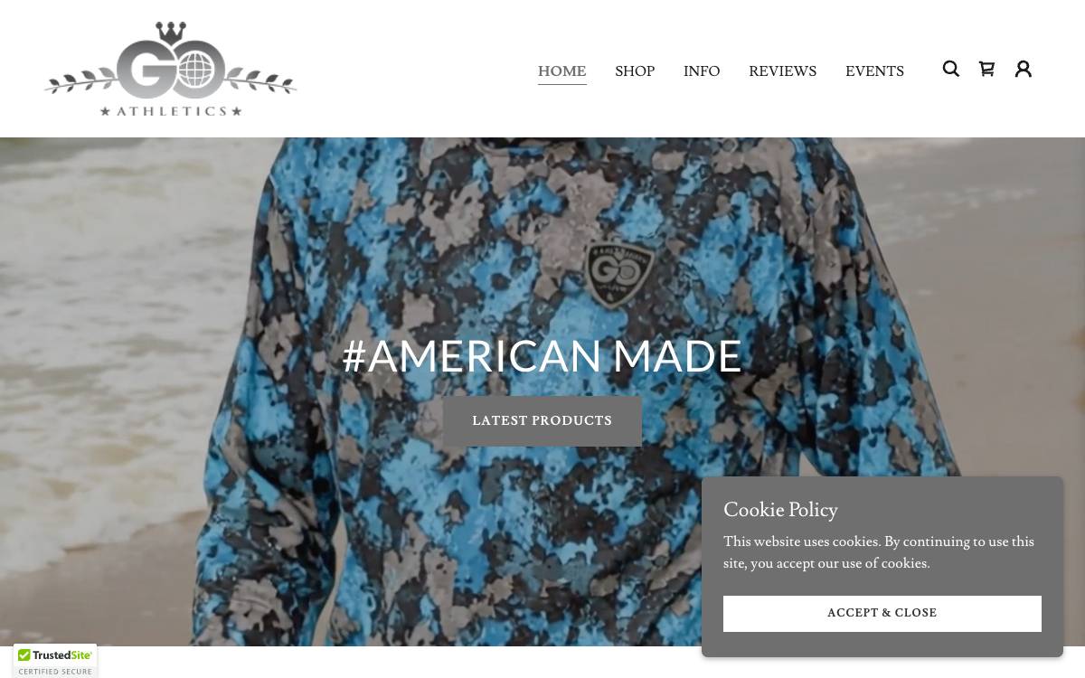 Screenshot of the website reached at goathleticapparel.com
