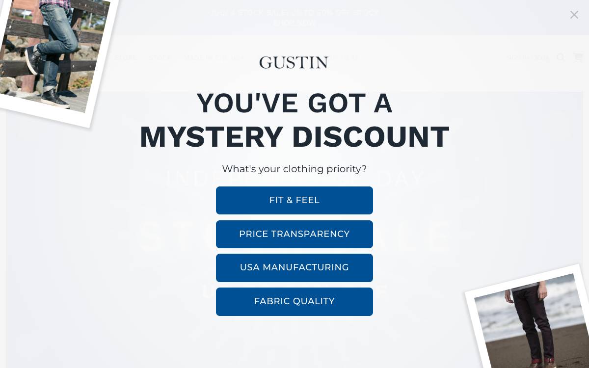 Screenshot of the website reached at weargustin.com