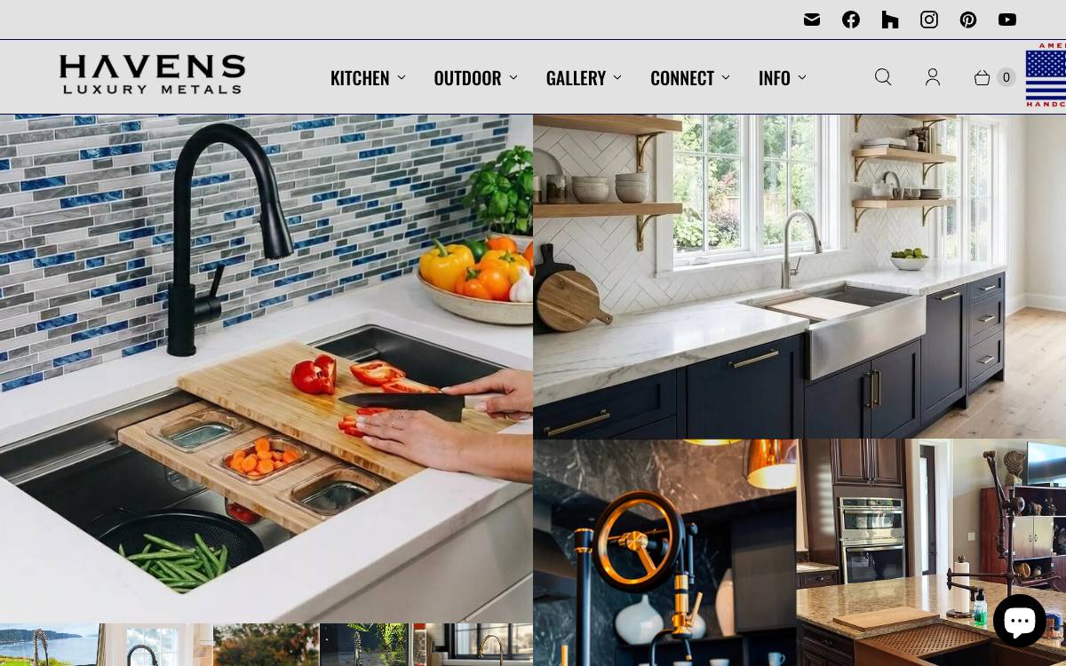 Screenshot of the website reached at havensmetal.com