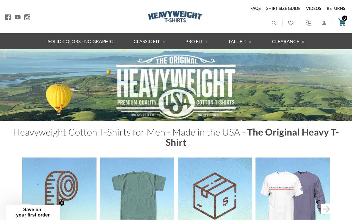 Screenshot of the website reached at heavytshirt.com
