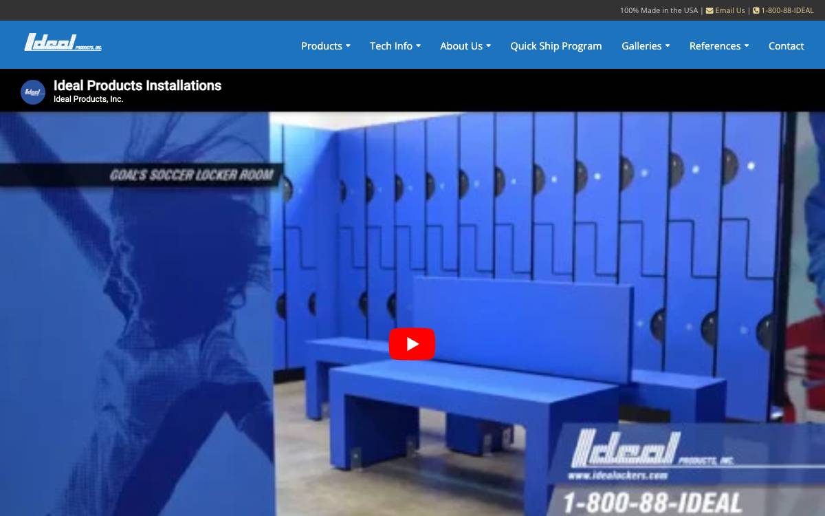 Screenshot of the website reached at idealockers.com