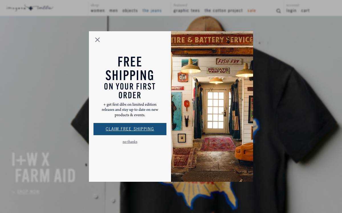 Screenshot of the website reached at imogeneandwillie.com