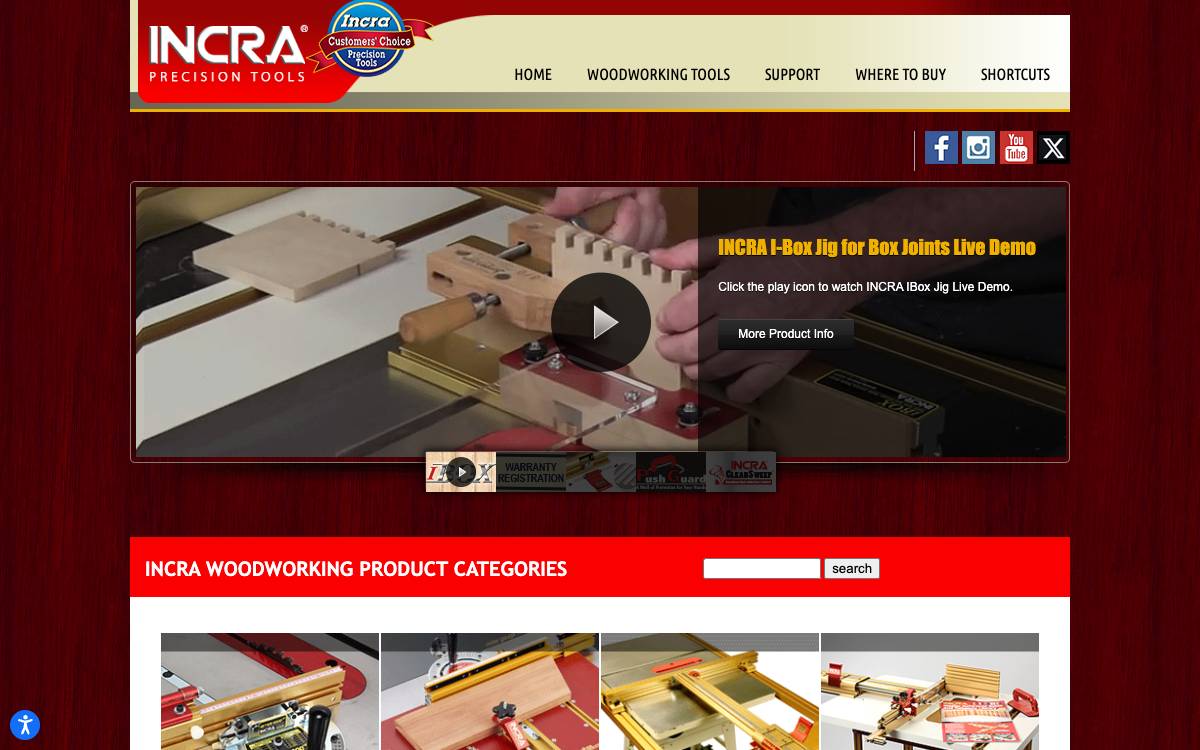 Screenshot of the website reached at incra.com