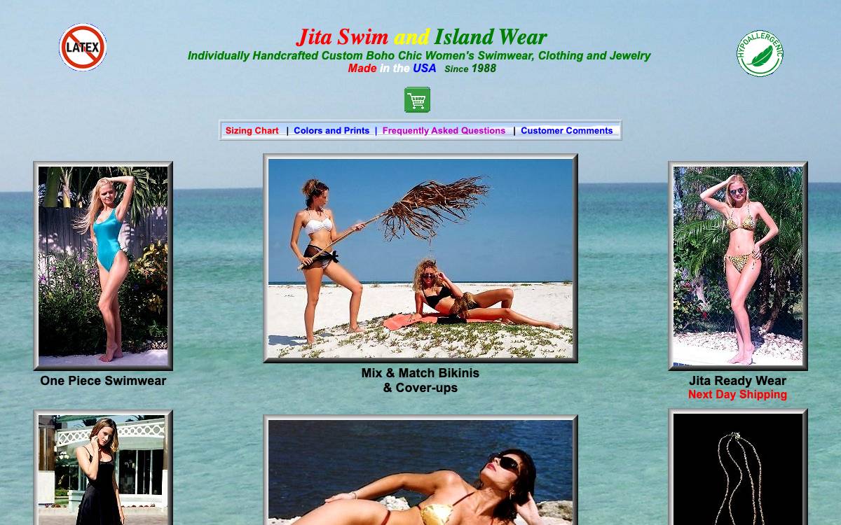 Screenshot of the website reached at jitawear.com