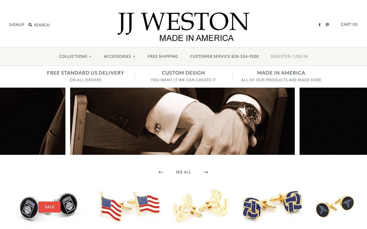 Screenshot of the website reached at jjweston.com