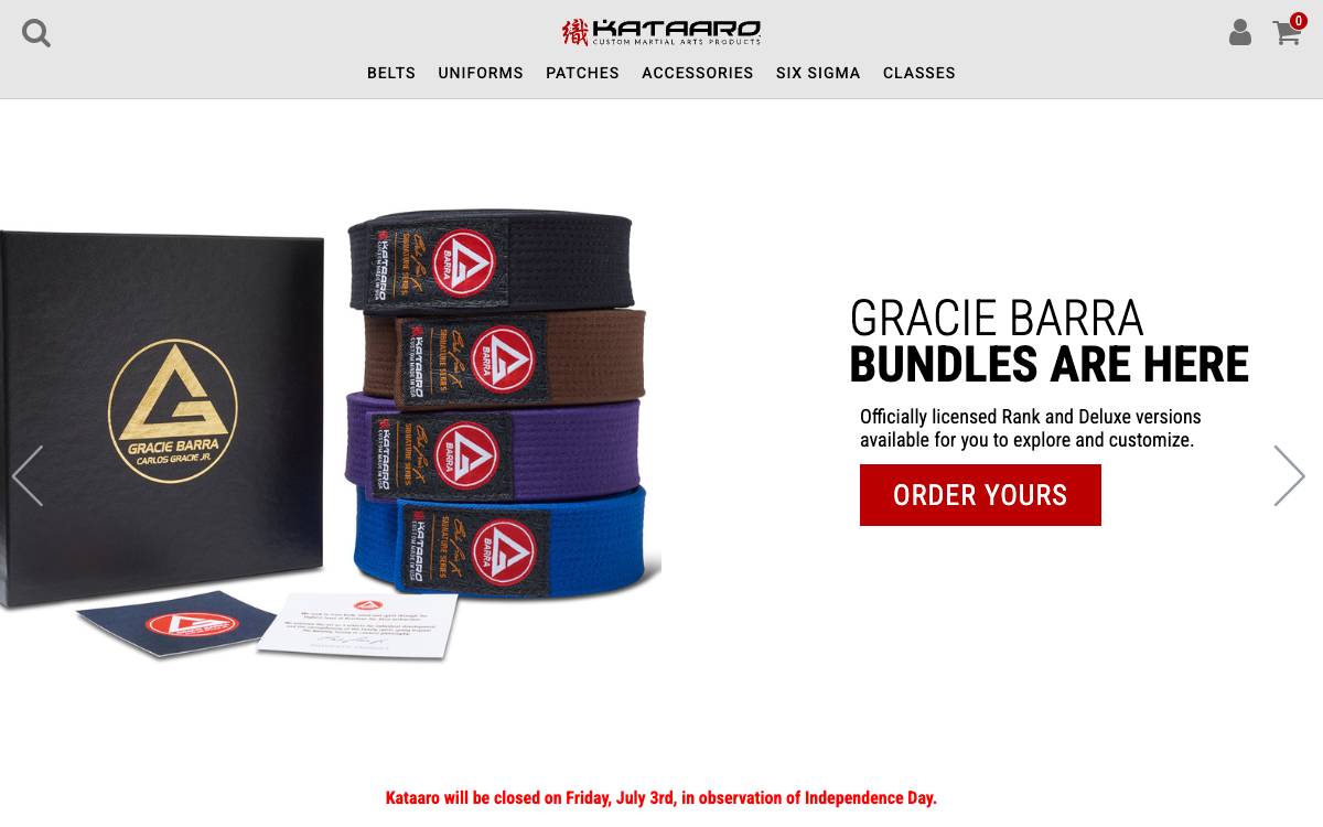 Screenshot of the website reached at kataaro.com