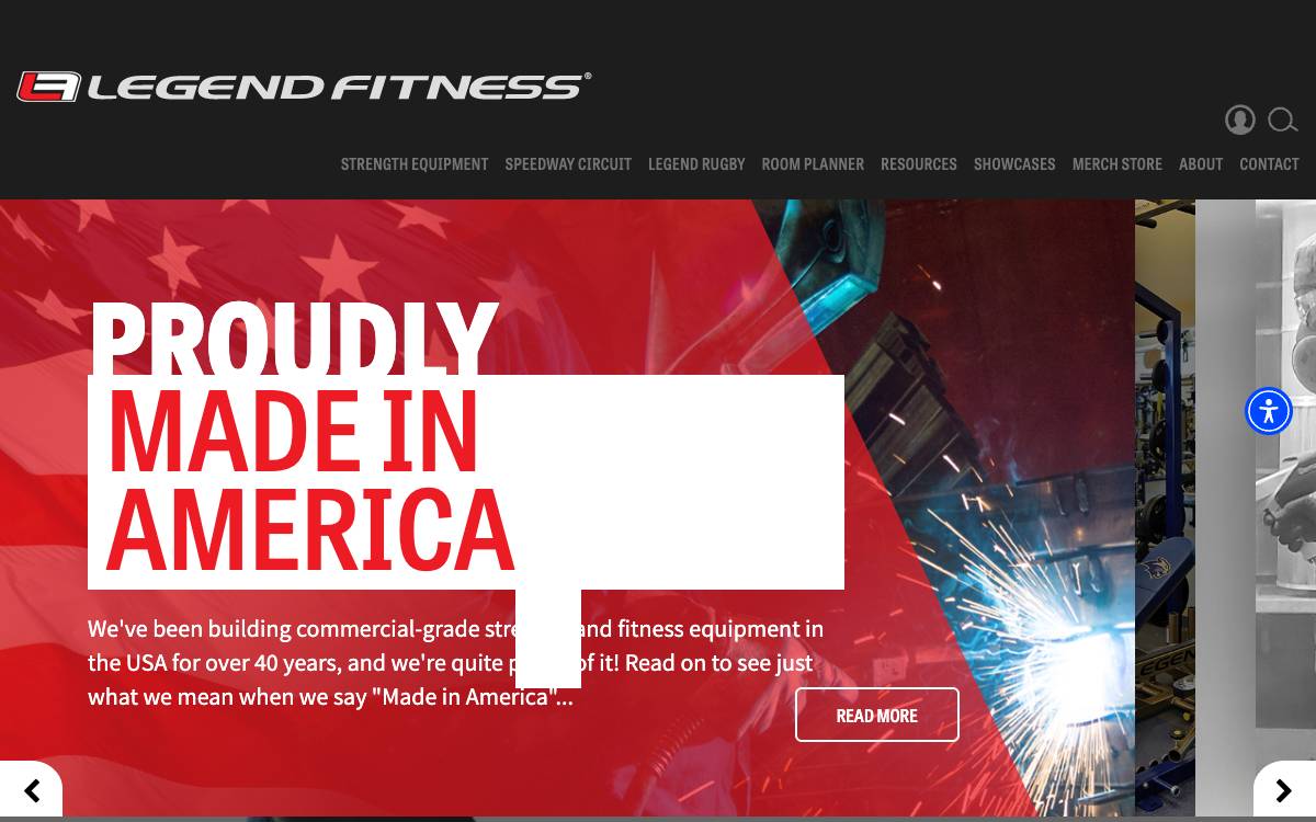 Screenshot of the website reached at legendfitness.com
