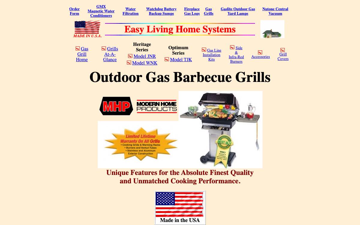 Screenshot of the website reached at easylivingsystems.com