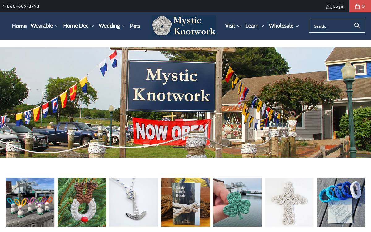 Screenshot of the website reached at mysticknotwork.com