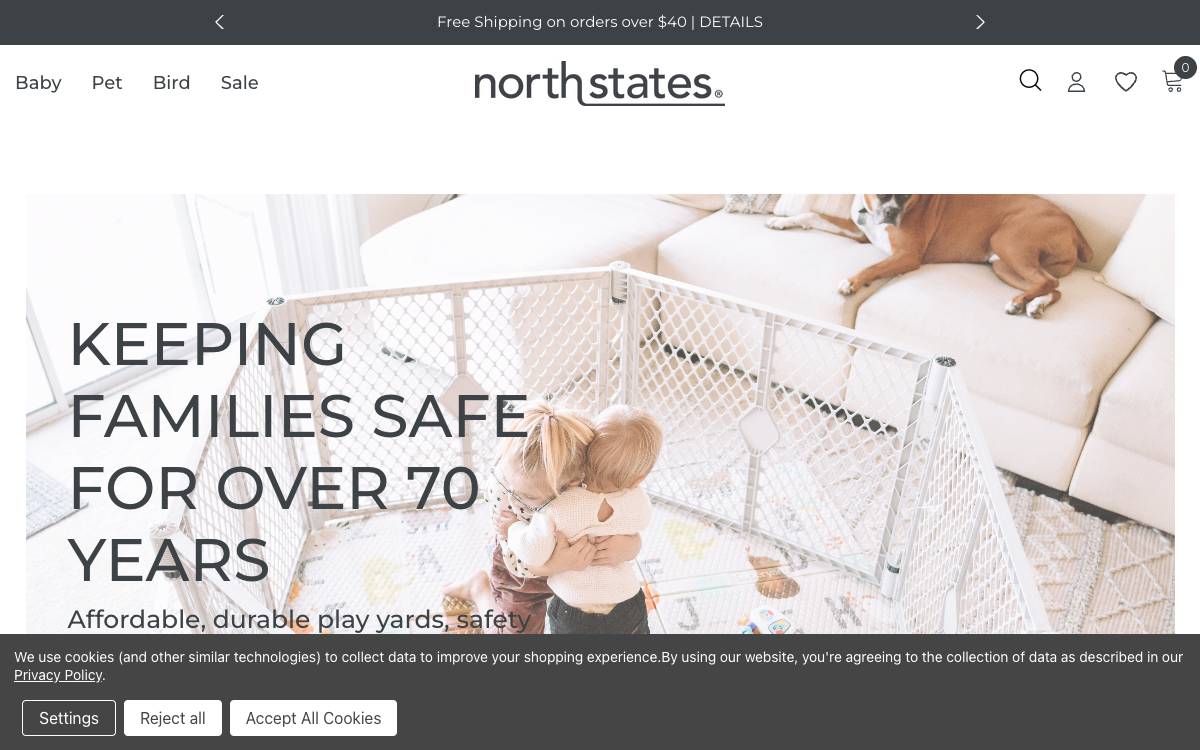 Screenshot of the website reached at northstatesind.com