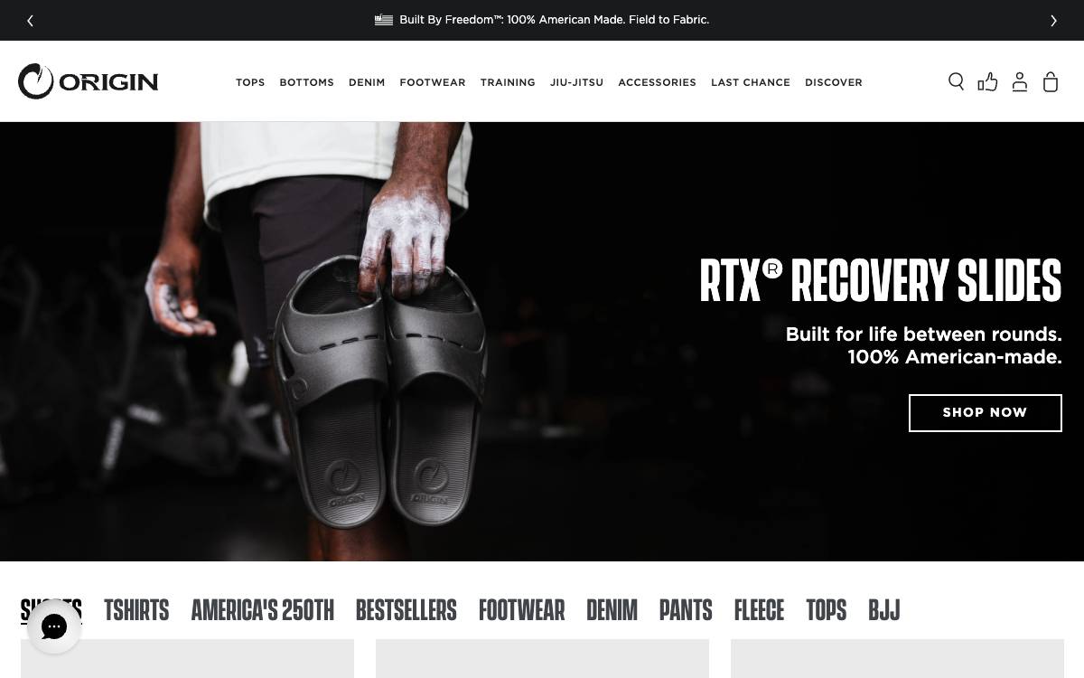 Screenshot of the website reached at originusa.com