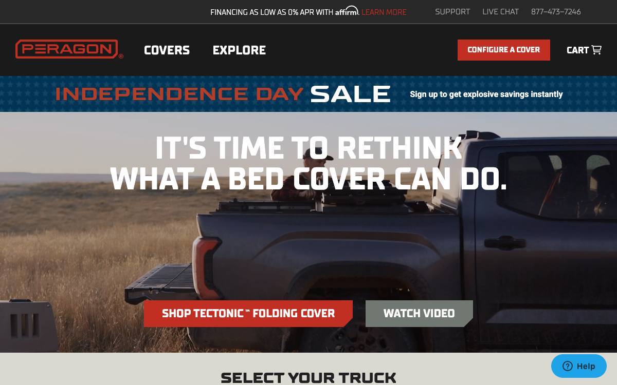 Screenshot of the website reached at peragon.com