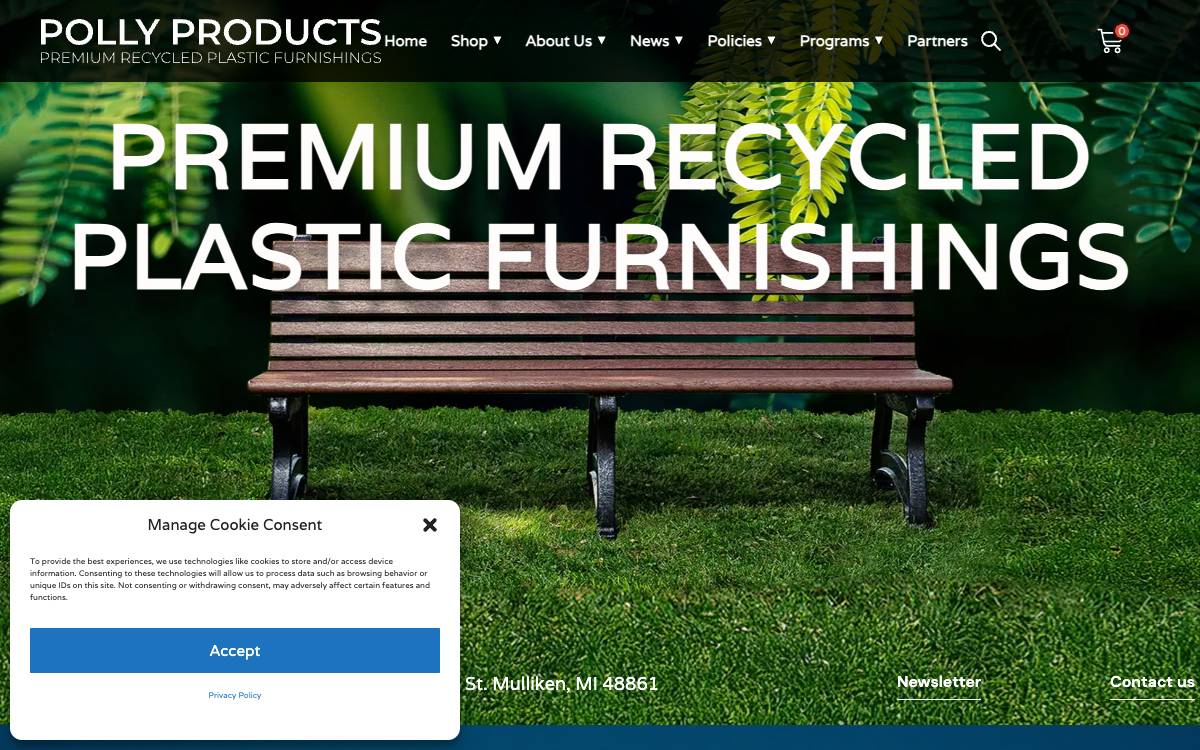 Screenshot of the website reached at pollyproducts.com