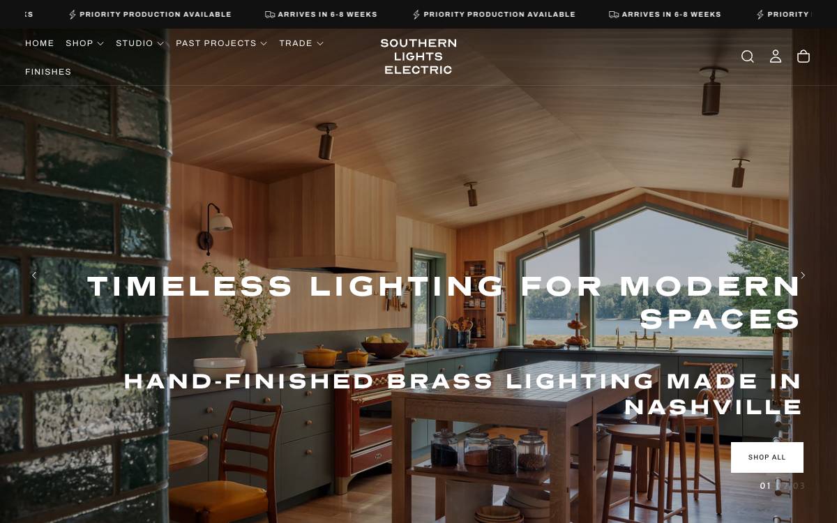 Screenshot of the website reached at southernlightselectric.com