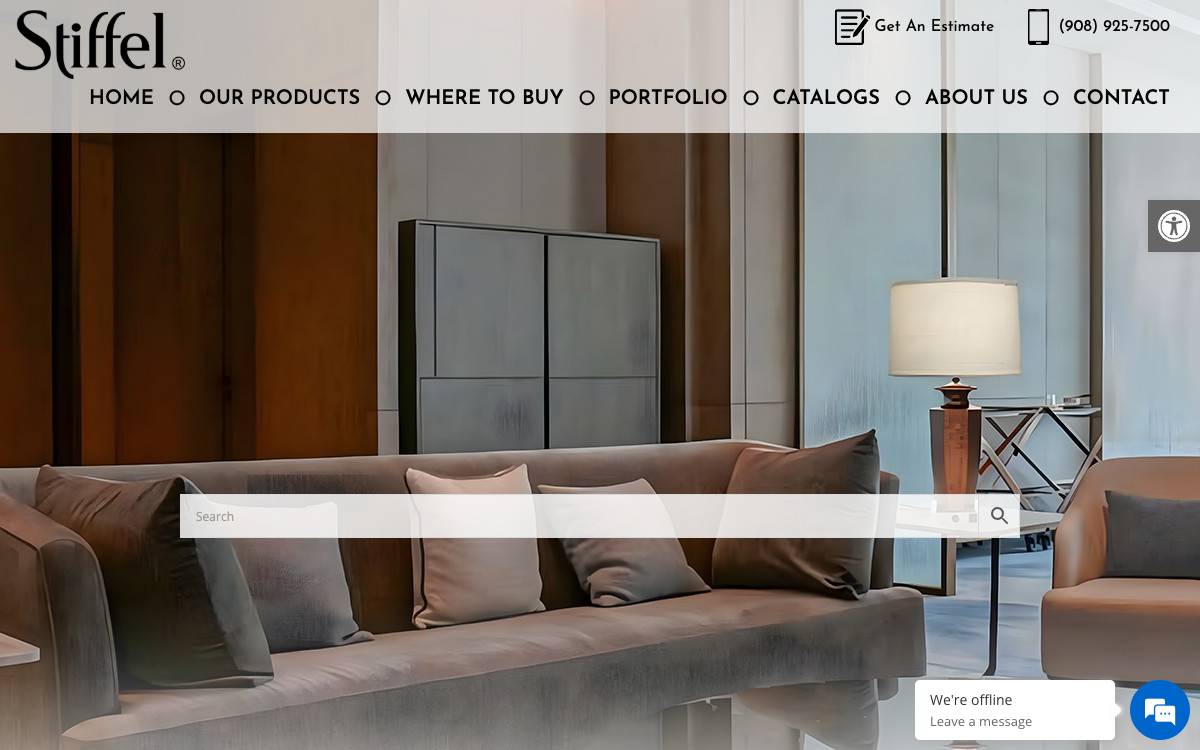 Screenshot of the website reached at stiffel.com