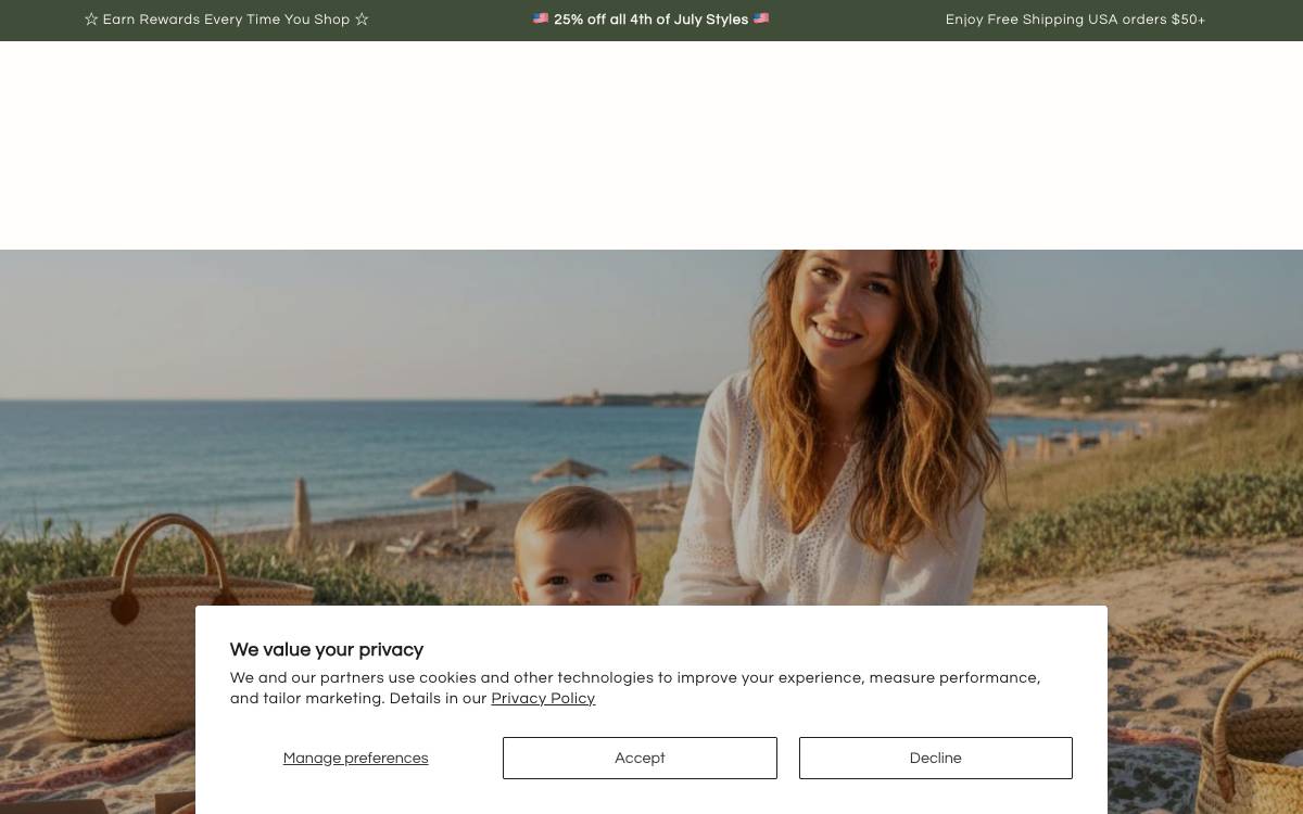 Screenshot of the website reached at tenthandpine.com