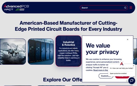 Screenshot of the website reached at 4pcb.com