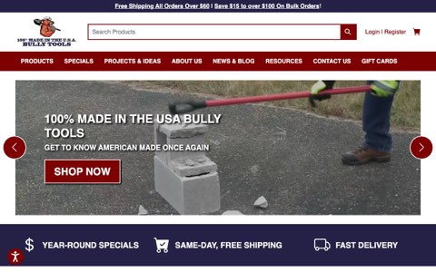 Screenshot of the website reached at bullytools.com