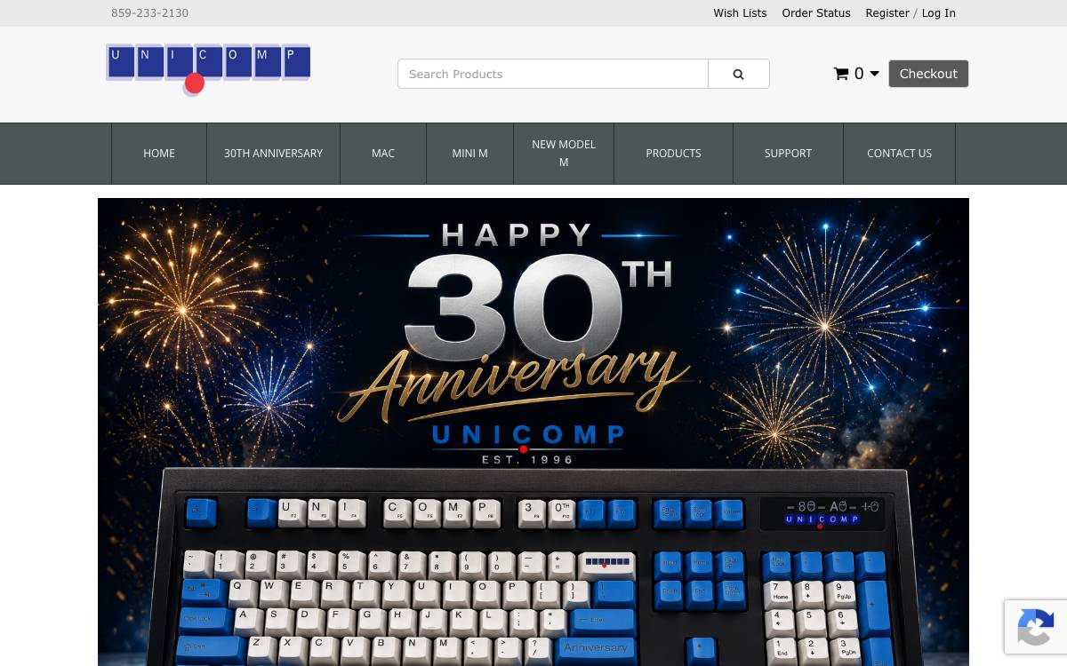 Screenshot of the website reached at pckeyboard.com