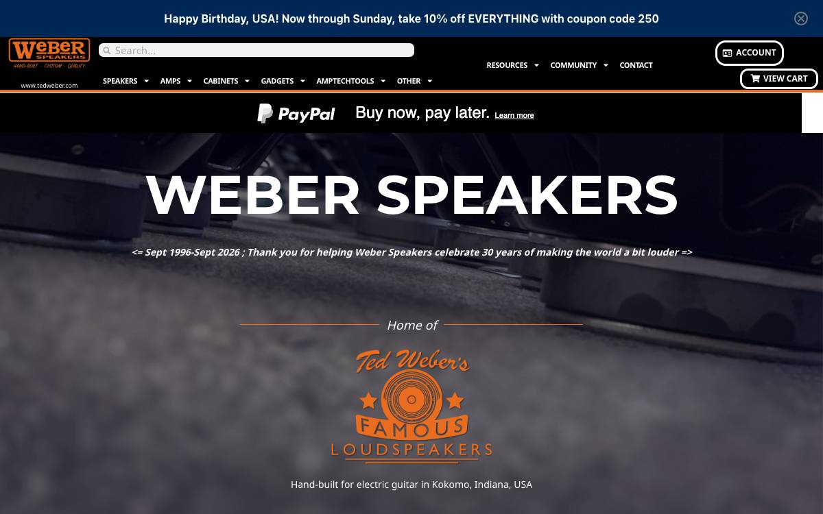 Screenshot of the website reached at tedweber.com