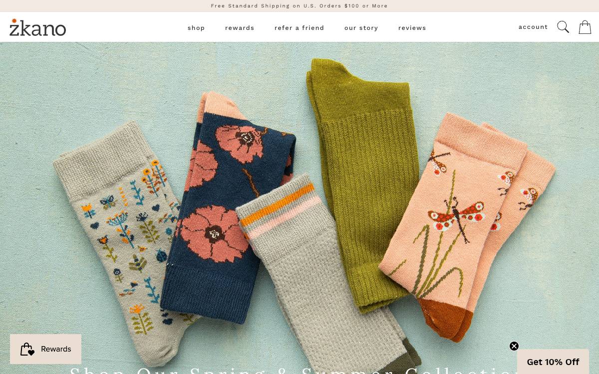 Screenshot of the website reached at zkano.com